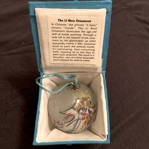 Le Bien Hand Painted Angel Glass Christmas Tree Ornaments. 1995 design